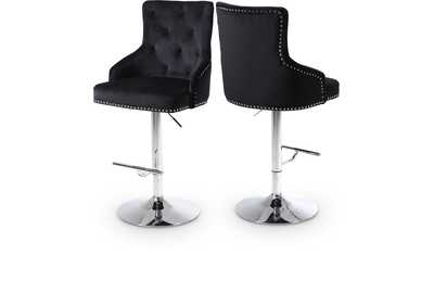 Image for Claude Black Velvet Adjustable Stool