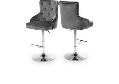 Image for Claude Grey Velvet Adjustable Stool