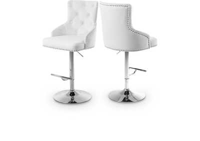 Image for Claude White Velvet Adjustable Stool