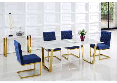 Image for Cameron Gold Dining Table w/4 Navy Chair