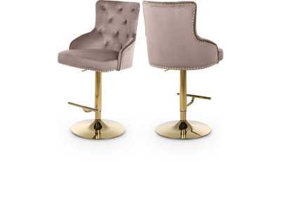 Claude Pink Velvet Adjustable Stool