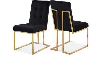 Image for Pierre Black Velvet Dining Chair Set of 2