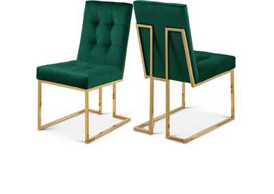 Image for Pierre Green Velvet Dining Chair Set of 2