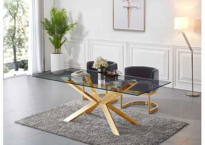 Image for Capri Gold Dining Table w/2 Grey Chair