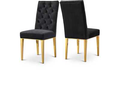 Image for Capri Black Velvet Dining Chair Set of 2