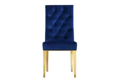 Image for Capri Gold Dining Table w/4 Navy Chair