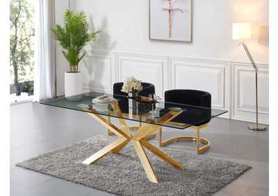 Image for Capri Gold Dining Table w/2 Black Chair