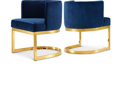 Image for Gianna Navy Velvet Dining Chair