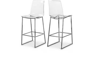 Image for Lumen Chrome Metal - Lucite Polycarbonate Stool