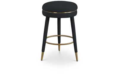 Image for Coral Black Boucle Fabric Counter Stool