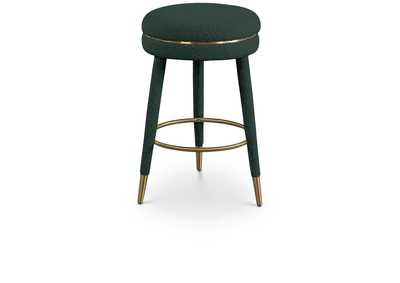 Image for Coral Green Boucle Fabric Counter Stool