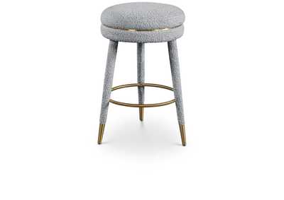 Coral Grey Boucle Fabric Counter Stool