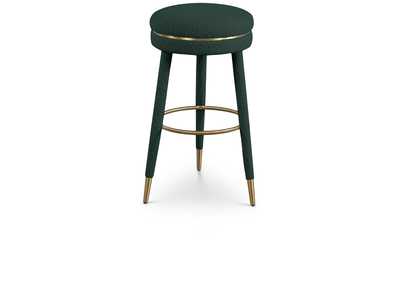 Coral Green Boucle Fabric Bar Stool