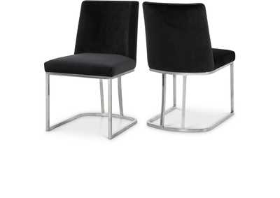 Heidi Black Velvet Dining Chair Set of 2