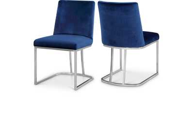 Image for Heidi Navy Velvet Dining Chair Set of 2