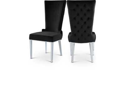 Serafina Black Velvet Dining Chair Set of 2