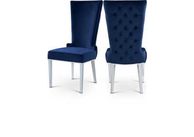 Serafina Navy Velvet Dining Chair Set of 2