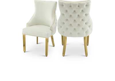 Tuft White Faux Leather Dining Chair Set of 2