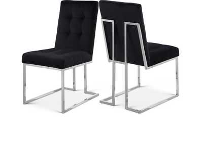 Image for Alexis Black Velvet Dining Chair Set of 2