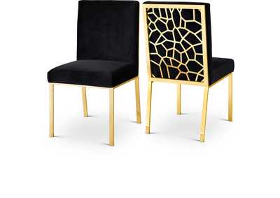 Image for Opal Black Velvet Dining Chair Set of 2