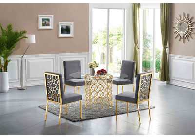 Image for Opal Gold Dining Table w/4 Grey Chair