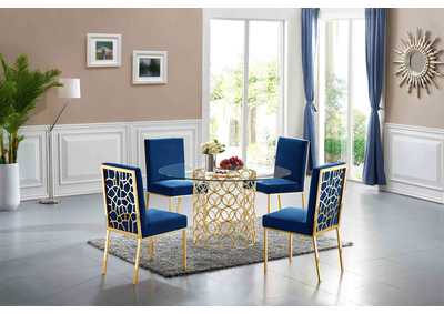 Opal Gold Dining Table w/4 Navy Chair