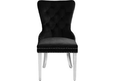 Carmen Black Velvet Dining Chair Set of 2,Meridian Furniture