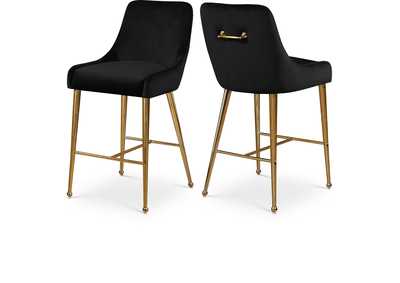 Image for Owen Black Velvet Stool Set of 2