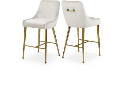 Owen Cream Velvet Stool Set of 2