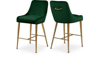 Owen Green Velvet Stool Set of 2