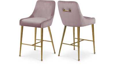 Owen Pink Velvet Stool Set of 2