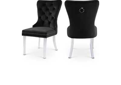 Miley Black Velvet Dining Chair Set of 2