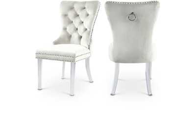 Miley Cream Velvet Dining Chair Set of 2