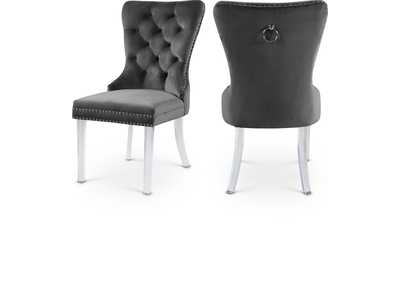 Image for Miley Grey Velvet Dining Chair Set of 2