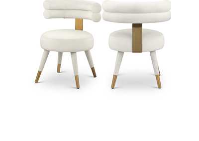 Fitzroy Cream Velvet Dining Chair Set of 2