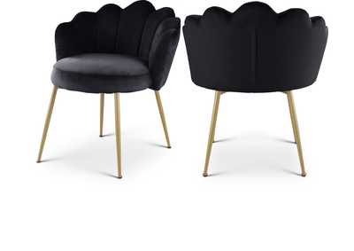 Image for Claire Black Velvet Dining Chair Set of 2