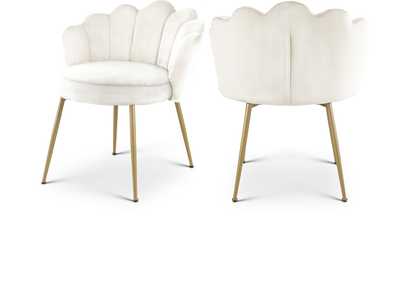 Claire Cream Velvet Dining Chair Set of 2