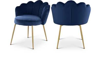 Claire Navy Velvet Dining Chair Set of 2