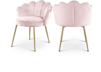 Claire Pink Velvet Dining Chair Set of 2