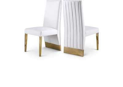 Image for Porsha White Faux Leather Dining Chair Set of 2