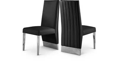 Porsha Black Faux Leather Dining Chair Set of 2