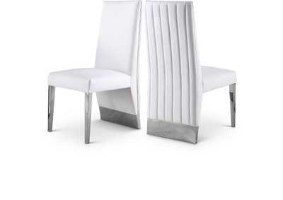 Image for Porsha White Faux Leather Dining Chair Set of 2