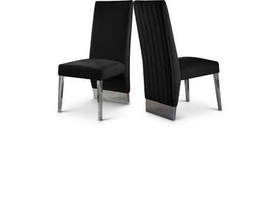 Image for Porsha Black Velvet Dining Chair Set of 2