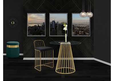 Image for Gio Gold Counter Table w/4 Black Stool