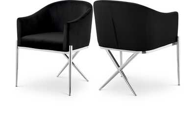 Xavier Black Velvet Dining Chair