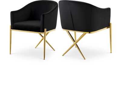 Xavier Black Velvet Dining Chair