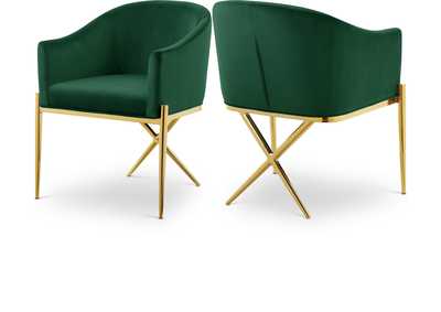 Xavier Green Velvet Dining Chair