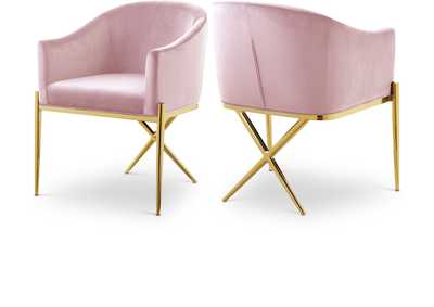 Image for Xavier Pink Velvet Dining Chair