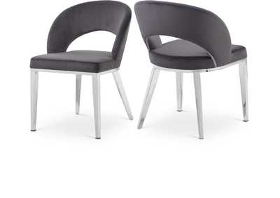 Image for Roberto Grey Velvet Dining Chair