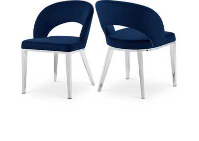 Image for Roberto Navy Velvet Dining Chair